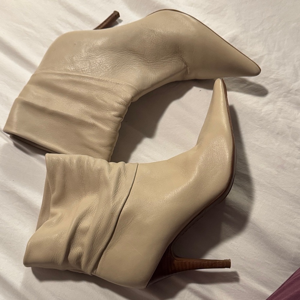 BCBGirls Cream Heeled Boots